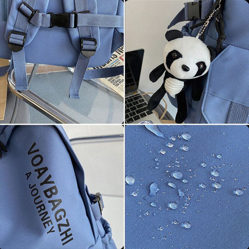 Naisten Talviolympialaiset Peking 2022 Söpö Panda Koriste Multifuction Reppu Nylon Vedenpitävä Koululaukku