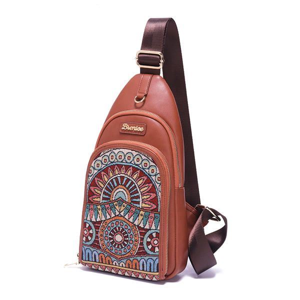 Naisten Vintage-brodeeratut Rintalaukut Crossbody-laukut