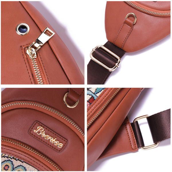 Naisten Vintage-brodeeratut Rintalaukut Crossbody-laukut