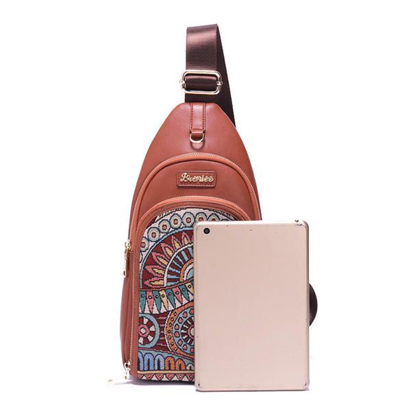 Naisten Vintage-brodeeratut Rintalaukut Crossbody-laukut