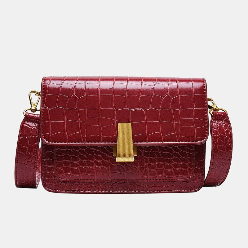 Naisten Vintage Lizard Grain Crossbody Laukku Olkalaukku