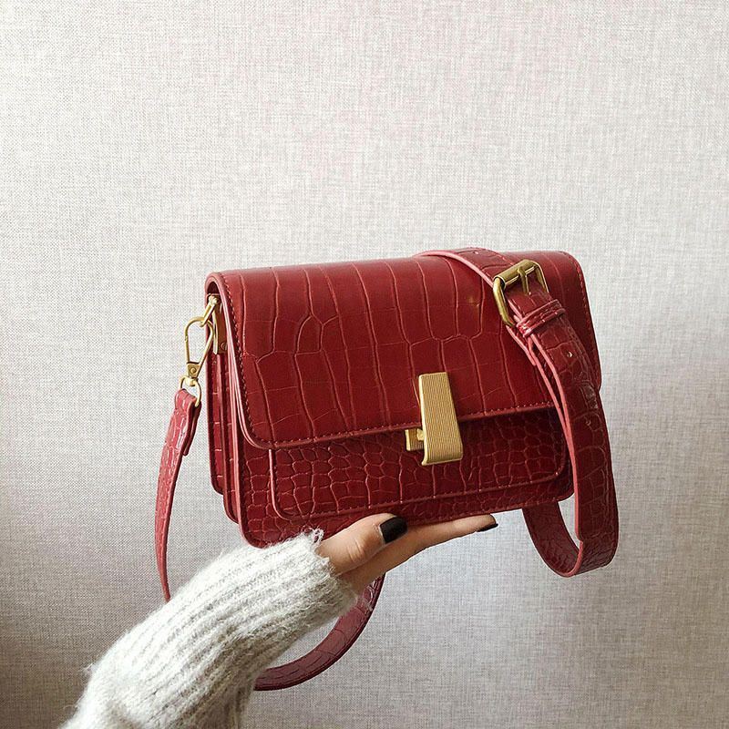 Naisten Vintage Lizard Grain Crossbody Laukku Olkalaukku