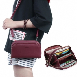 Pierre Loues Women Solid 8 Card Slot Card Bag Monipaikkainen Puhelinlaukku Vapaa-ajan Crossbody-laukku