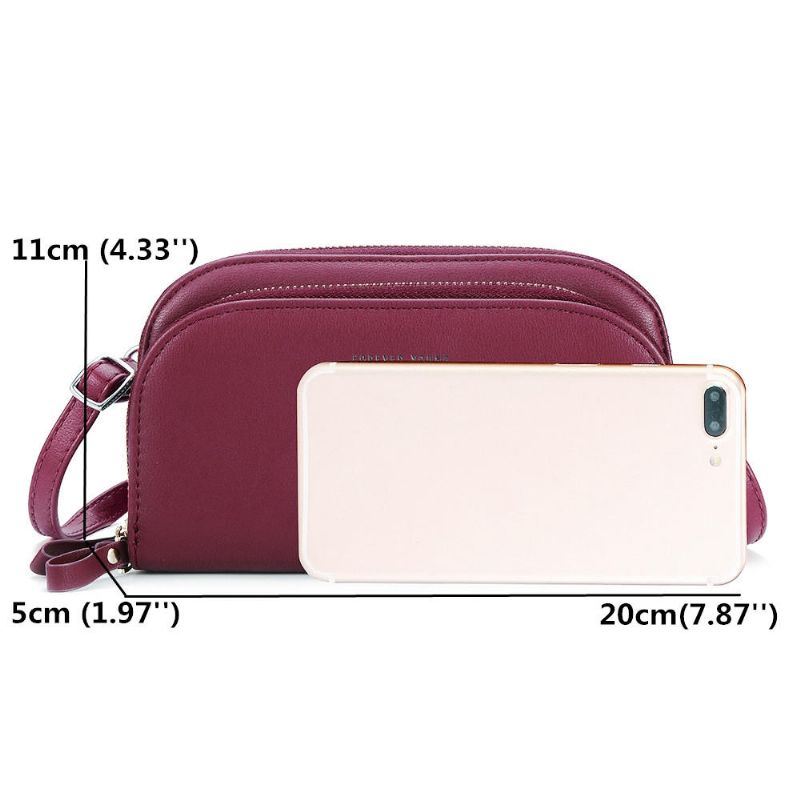 Pierre Loues Women Solid 8 Card Slot Card Bag Monipaikkainen Puhelinlaukku Vapaa-ajan Crossbody-laukku