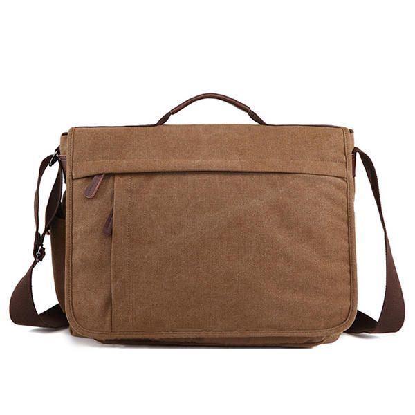 Suuri Kapasiteetti Canvas Business Laptop Laukku Olkalaukku Crossbody Laukku Miehille