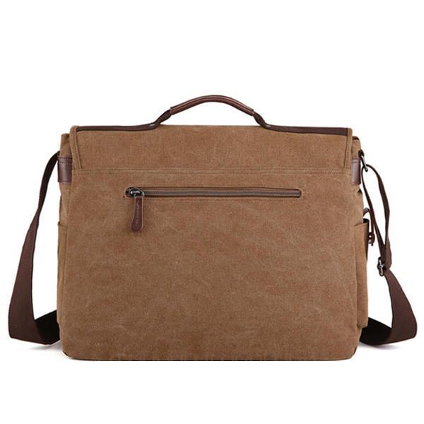 Suuri Kapasiteetti Canvas Business Laptop Laukku Olkalaukku Crossbody Laukku Miehille