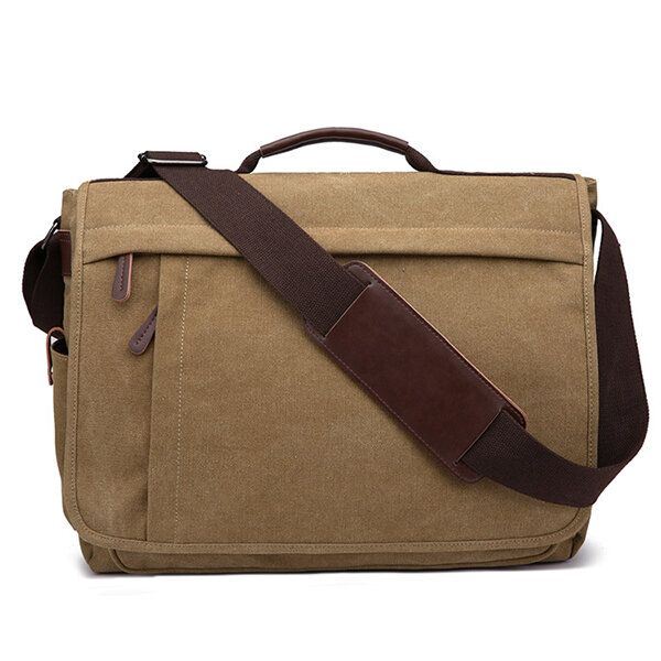 Suuri Kapasiteetti Canvas Business Laptop Laukku Olkalaukku Crossbody Laukku Miehille