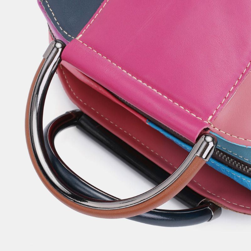 Women Circle Aitoa Nahkaa Oleva Laukku Patchwork Crossbody Bag Käsilaukku Olkalaukku