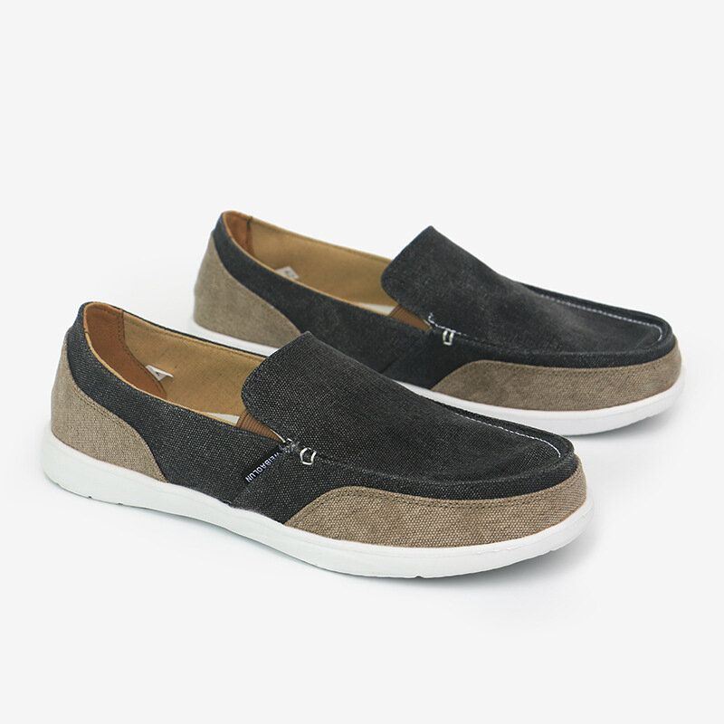 Miesten Canvas Hengittävä Pehmeä Pohja Mukava Slip On Short Color Crush Vapaa-ajan Kengät