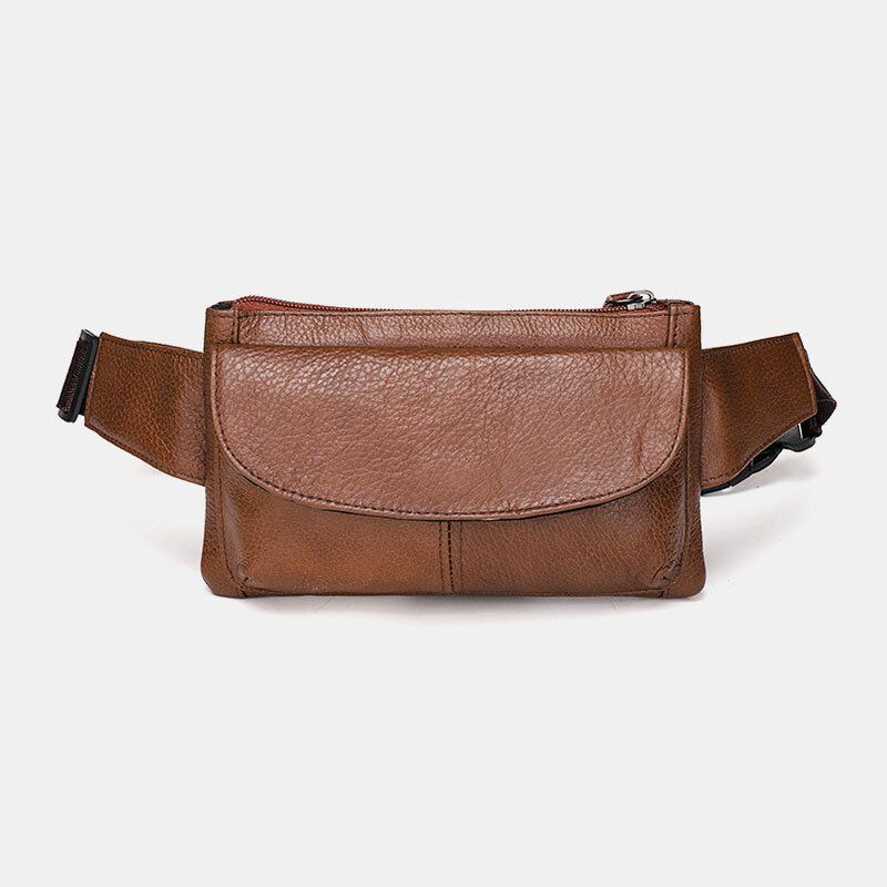 Miesten Aitoa Nahkaa Monitaskuinen Varkaudenesto Monitoiminen Crossbody Laukku Rintalaukku Sling Bag