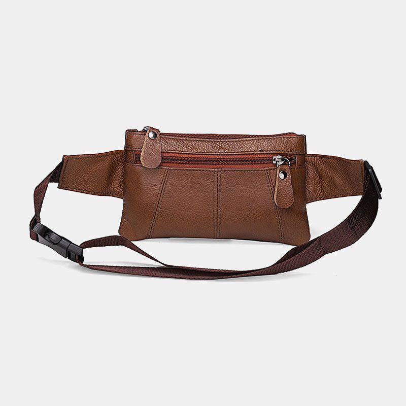 Miesten Aitoa Nahkaa Monitaskuinen Varkaudenesto Monitoiminen Crossbody Laukku Rintalaukku Sling Bag