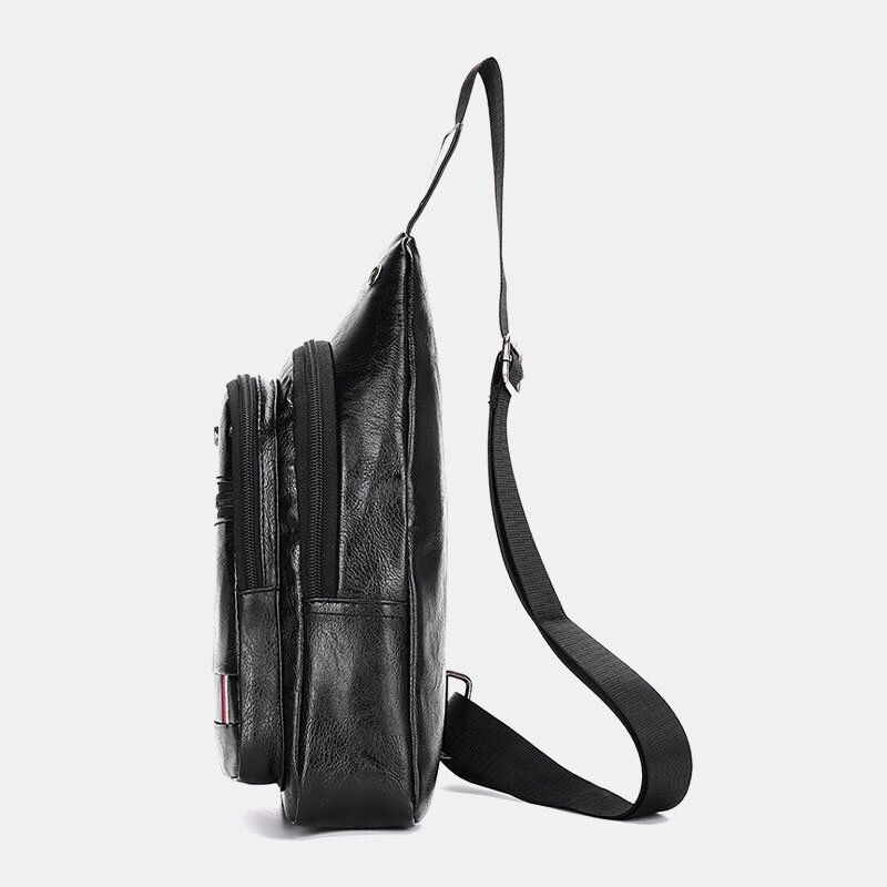 Miesten Kuulokeaukko Business Multi-pocket Crossbody Bag Rintalaukku Sling Bag
