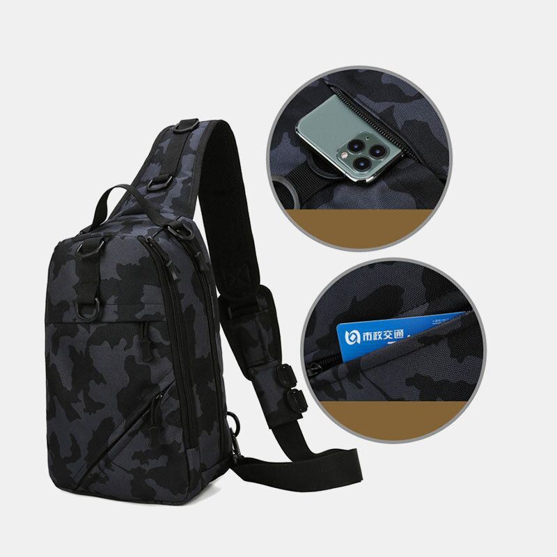 Miesten Naamiointi Multi-carry Tactical Fishing Travel Outdoor Rintalaukku Olkalaukku