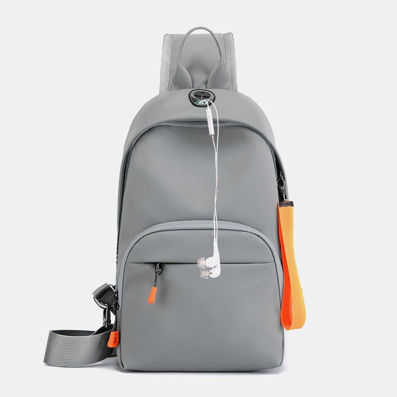 Miesten Nylon Kuulokeaukko Vedenpitävä Outdoor Crossbody Laukku Rintalaukku Sling Bag