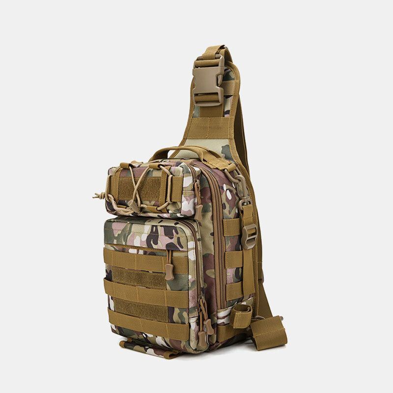 Miesten Nylon Naamiointi Suuri Tilavuus Multi-carry Tactical Travel Outdoor Rintalaukku Olkalaukku