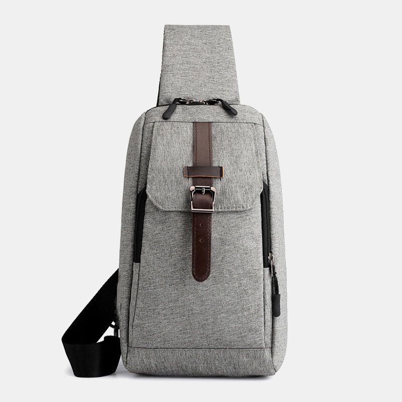 Miesten Oxford Casual Kulutusta Kestävä Monitoiminen Usb-latauspussi Crossbody-laukku