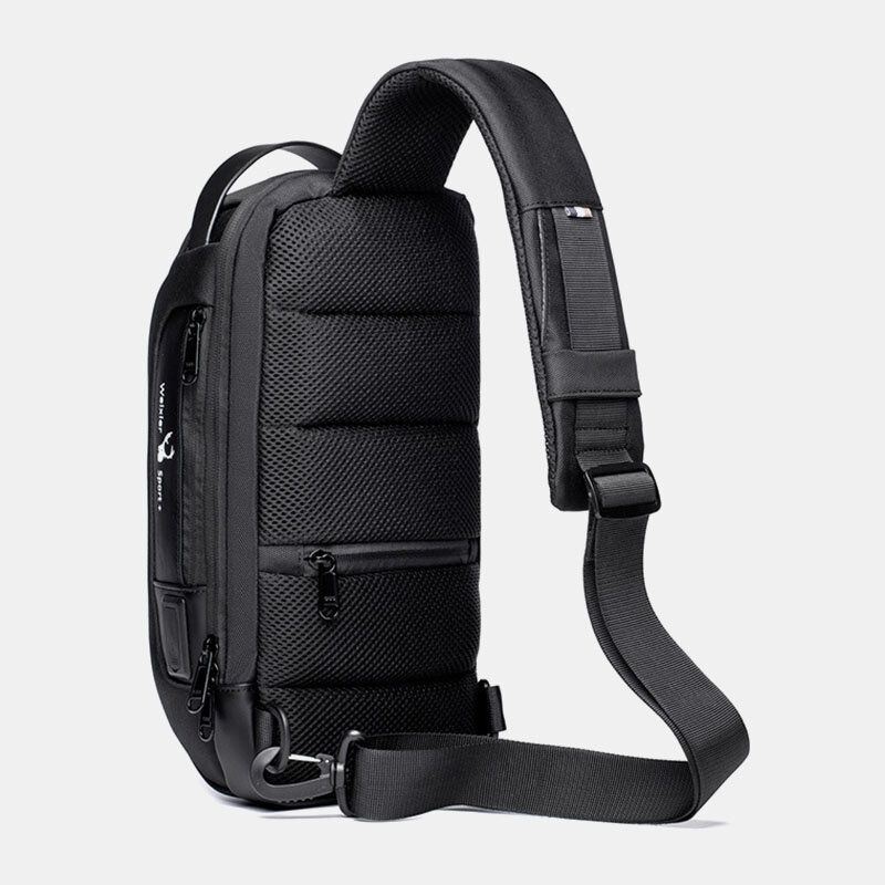 Miesten Oxford Salasana Usb-lataus Varkaudenesto Monikerroksinen Vedenpitävä Crossbody Bag Rintalaukku Sling Bag