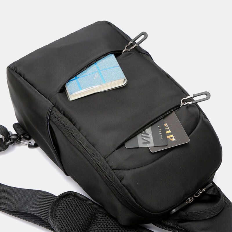 Miesten Oxford Suuren Kapasiteetin Usb-lataus Monikerroksinen Vedenpitävä Crossbody Bag Rintalaukku Sling Bag