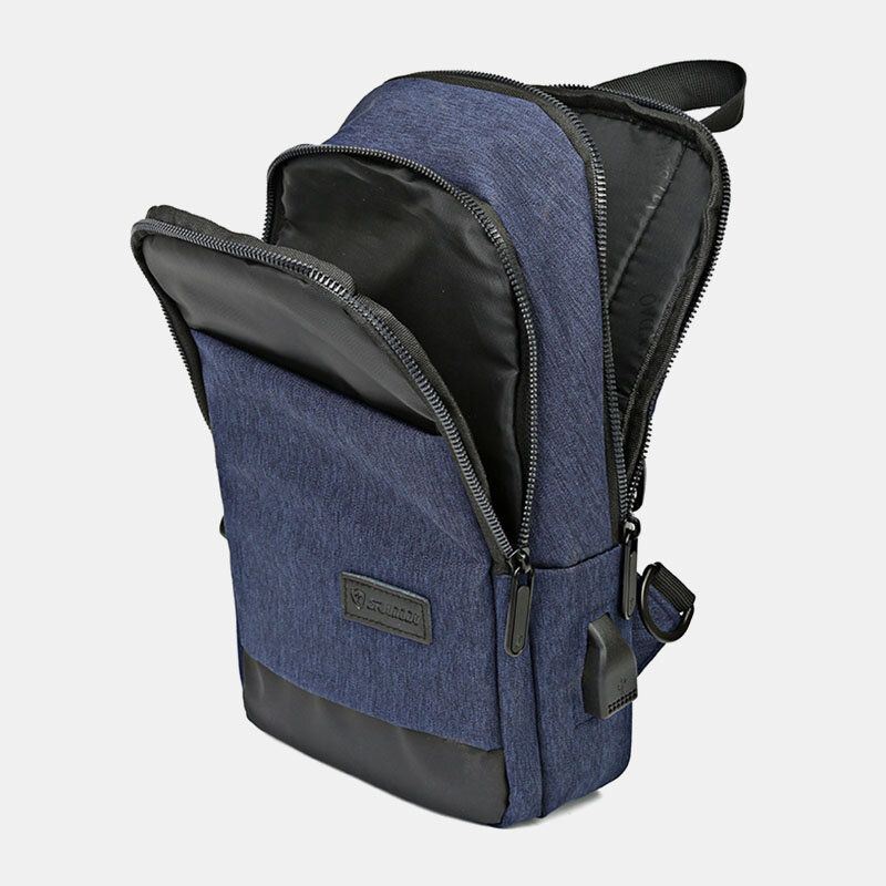 Miesten Oxford Vedenpitävä Suurikapasiteettinen Usb-lataus Rintalaukku Messenger Crossbody Bag