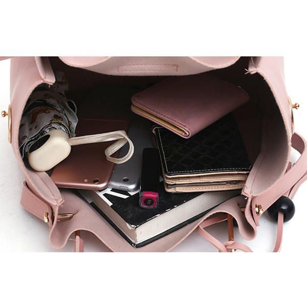 Miesten Naisten Keinonahka Kolmiosainen Setti Tupsu Käsilaukku Crossbody Bag Clutch Bag