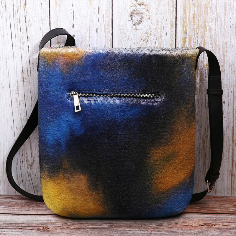 Miesten Naisten Värikäs Diy Lamb -hiuslaukku Crossbody -laukku Päivittäiseen Ulkokäyttöön