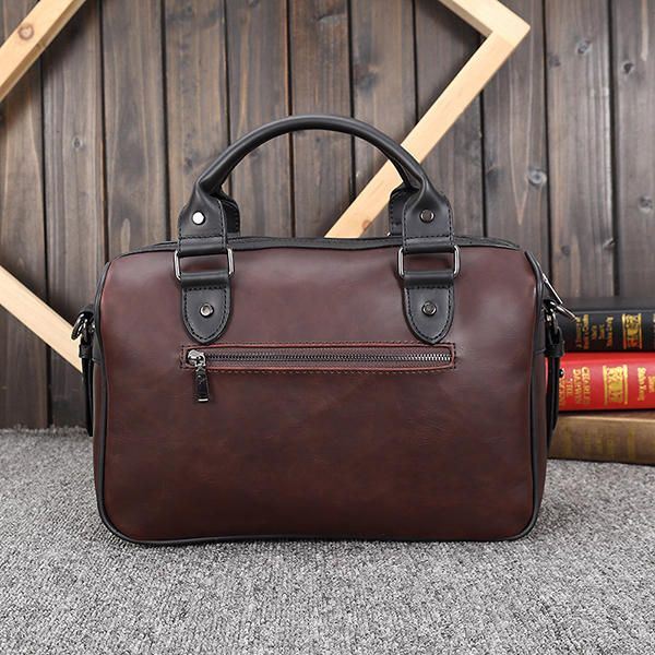 Miesten Retro Pu -nahkainen Käsilaukku Business Crossbody -laukku