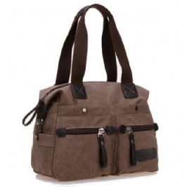 Naiset Miehet Canvas Multi Pocket Käsilaukut Rento Tyyny Olkalaukut Crossbody