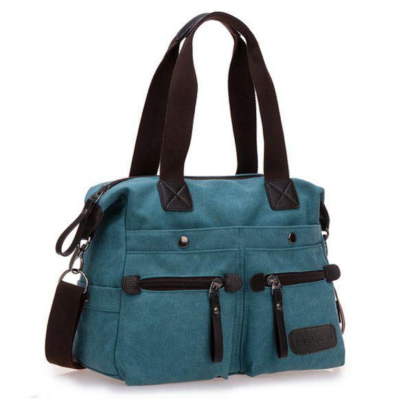 Naiset Miehet Canvas Multi Pocket Käsilaukut Rento Tyyny Olkalaukut Crossbody