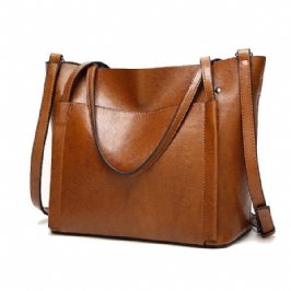 Naiset Öljy Nahka Käsilaukut Vintage Olkalaukut Kapasiteetti Crossbody Laukut