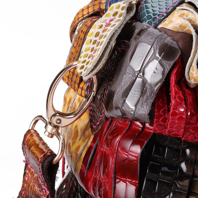 Naisten Boheemi Suuri Kapasiteetti Aitoa Nahkaa Käsilaukku Patchwork Käsintehdyt Crossbody Laukut