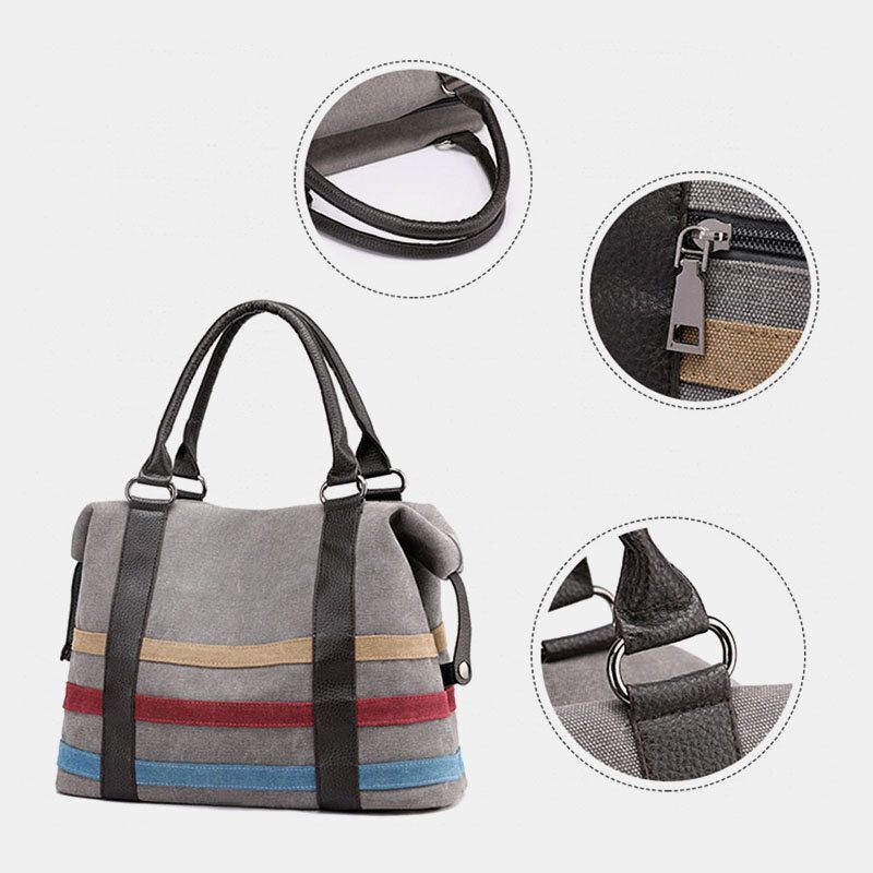 Naisten Patchwork Canvas Käsilaukku Crossbody Laukku