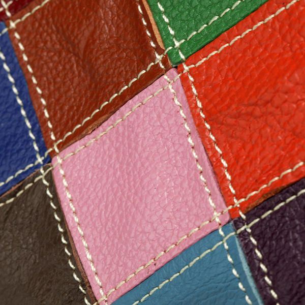 Naisten Patchwork Lehmännahkainen Värikäs Käsilaukku Tote Käsilaukku Crossbody Bag