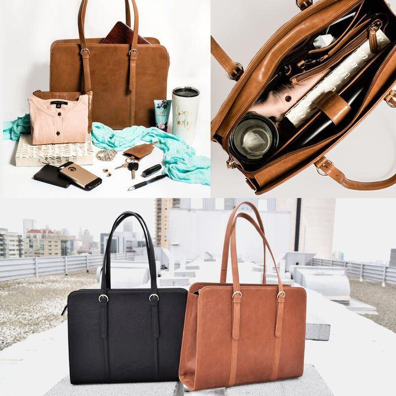 Naisten Pu Nahka Suuri Tilavuus Monitaskuinen Casual Business Cabriolet Käsilaukku Crossbody Bag