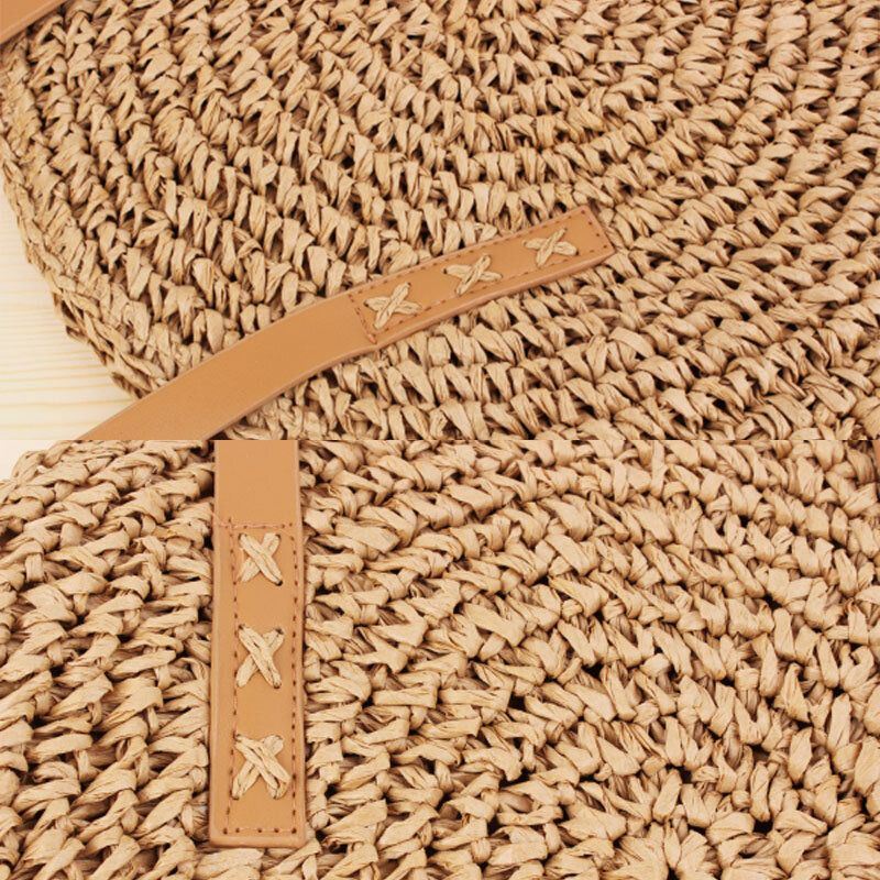 Naisten Simplicity Stripe Straw Bag Käsilaukut Tote Retro Beach Bag