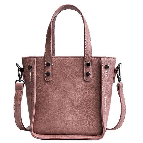 Naisten Tekonahkainen Ämpärilaukku Solid Leisure Handbag