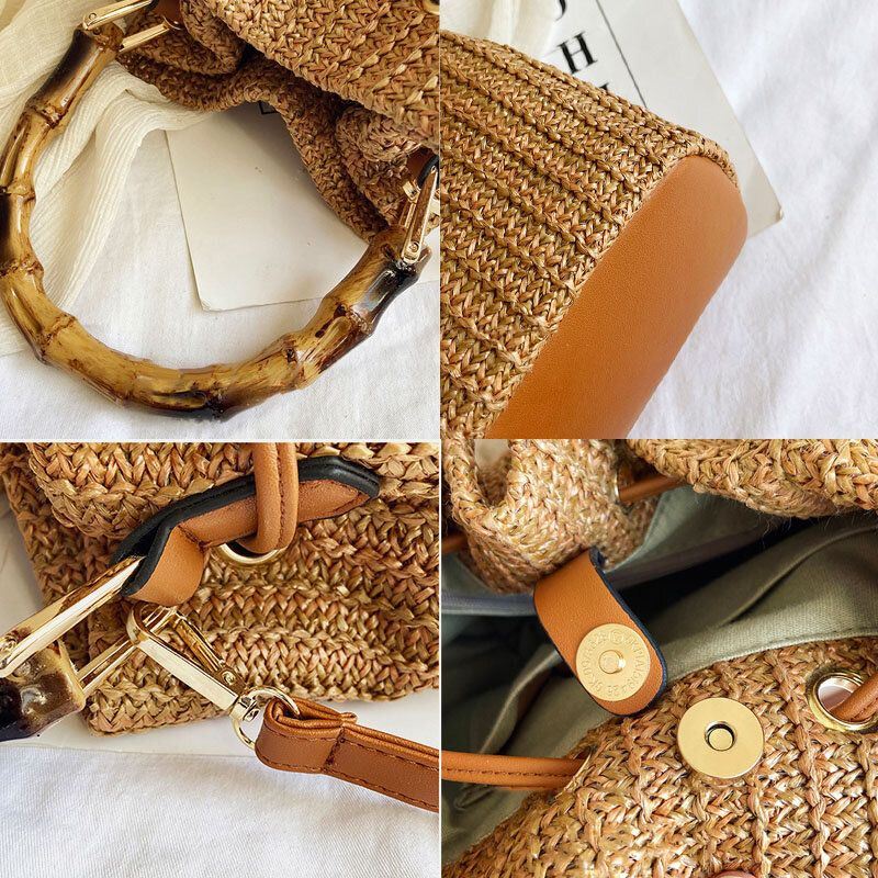 Naisten Yksivärinen String Rento Olkilaukku Käsilaukku Olkalaukku Crossbody Laukut Bucket Bag