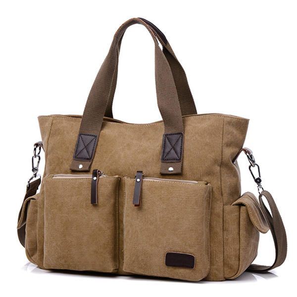 Suuri Kapasiteetti Miesten Naisten Canvas Monitoiminen Crossbody Laukku Canvas Outdoor Käsilaukku