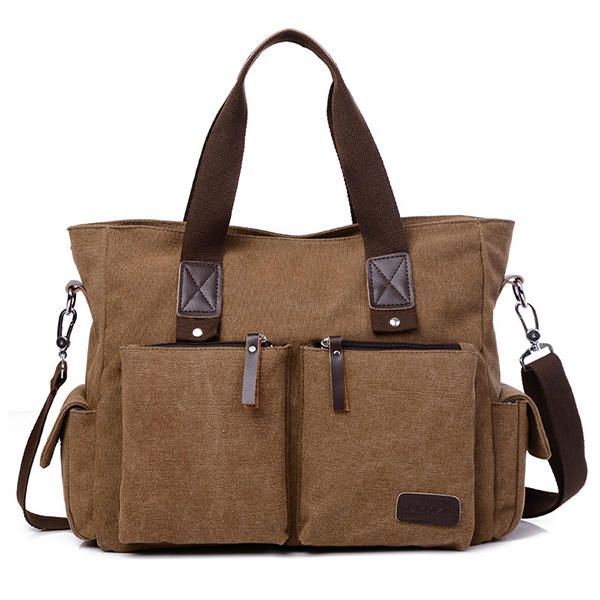 Suuri Kapasiteetti Miesten Naisten Canvas Monitoiminen Crossbody Laukku Canvas Outdoor Käsilaukku