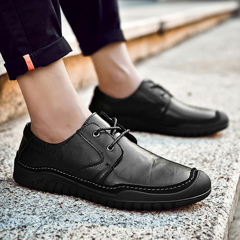 Miesten Aitoa Nahkaa Pehmeät Pohjat Business Casual Oxfords