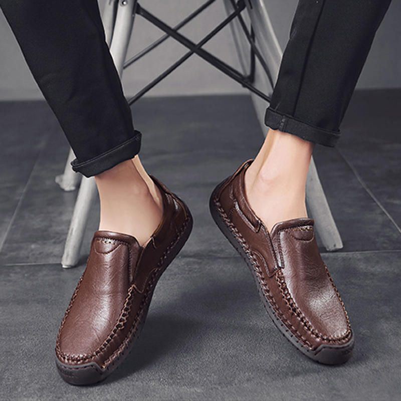 Miesten Käsinompeleet Business Casual Pehmeä Pohjallinen Office Oxfords