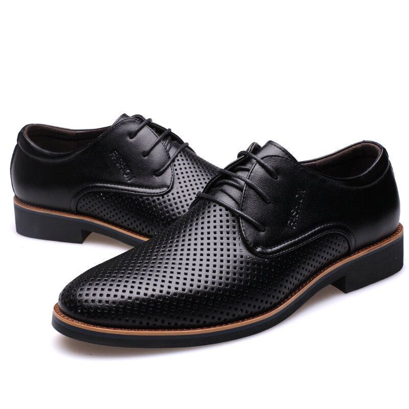 Miesten Mikrokuituliina Hengittävä Hollow Out Business Casual Oxfords