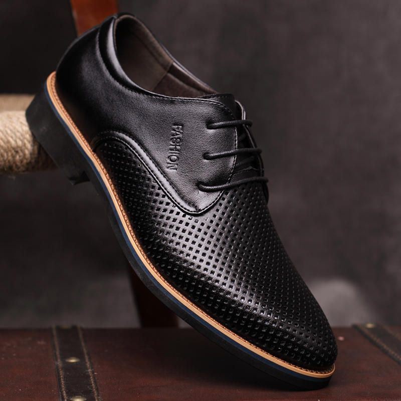 Miesten Mikrokuituliina Hengittävä Hollow Out Business Casual Oxfords