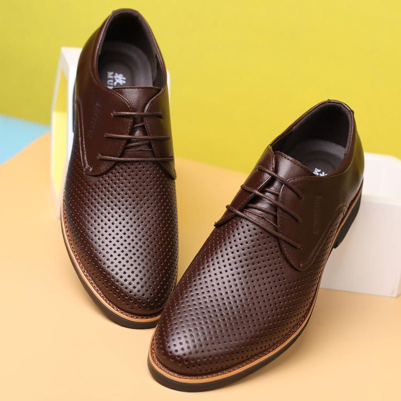 Miesten Mikrokuituliina Hengittävä Hollow Out Business Casual Oxfords