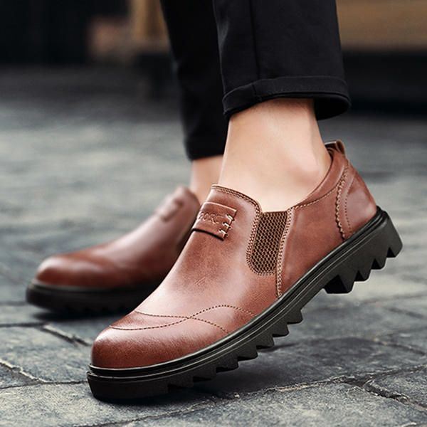 Miesten Mukava Rento Liike-elämän Kuminauha Slip On Oxfords