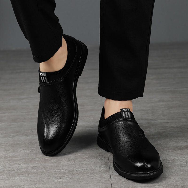 Miesten Nahkahousut Puhdasväriset Tikkaukset Pukeutuvat Business Formal Loafers -kengät