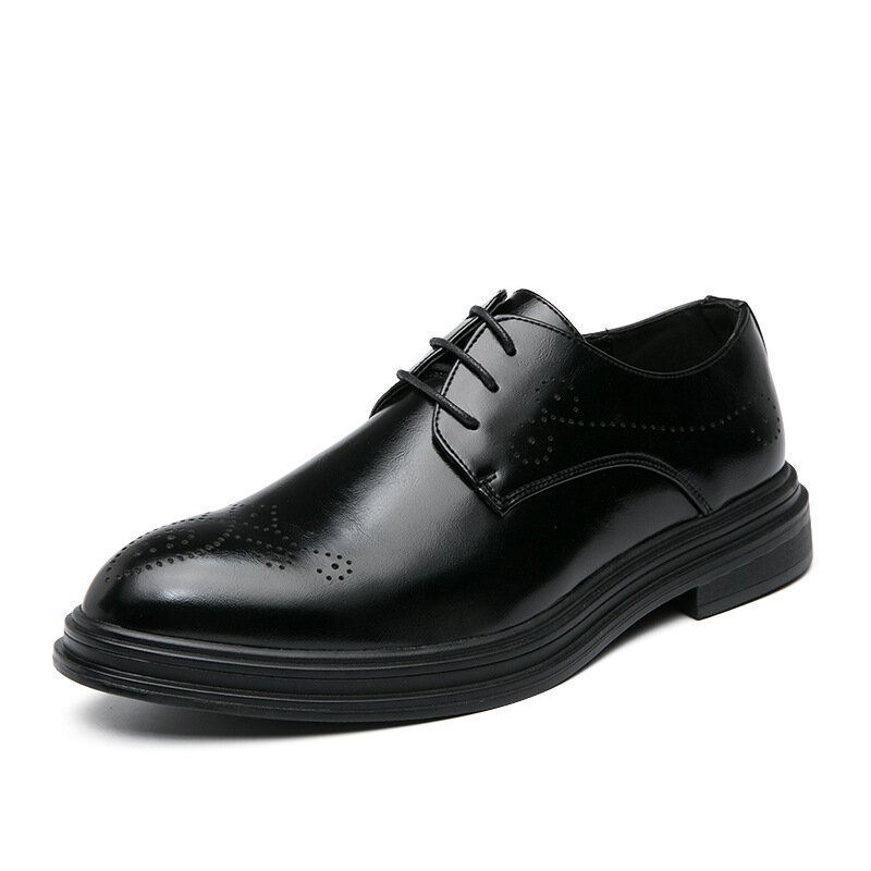 Miesten Nahkaiset Hengittävät Mukavat Teräväkärkiset Vintage Oxford Casual Business -kengät