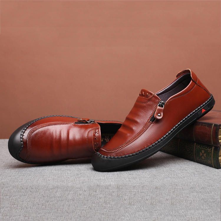 Miesten Vapaa-ajan Kengät Pehmeät Ja Mukavat Nahkaiset Oxford-kengät
